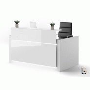 Bureau d'accueil 1 personne Avant - Ofitres - 189, Blanc, Non, Blanc brillant_1