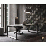 Bureau rectangulaire Star - Mobel Linea - 200, Anthracite, Anthracite