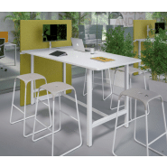 Mobilier de bureau open space avec table haute et standard - Aska Columbia