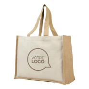Cabas en toile de jute Amanda - Sacs publicitaires en coton Cabas en toile de jute Amanda - Sacs publicitaires en coton