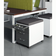 Caisson mobile avec coussin - MDD - Blanc, Rouge_0