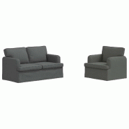 Canapé 2 pcs Gris foncé 144 x 80 x 85 cm tissu Modèle Apex Riviera - Matériau naturel 8721364374041