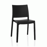 Chaise de salle à manger / chaise visiteur T37 V plastique noir hjh LIVING - noir plastique polypropylène 729494