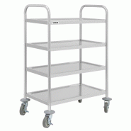 Chariot de débarrassage inox 4 niveaux, à assembler Chariot de débarrassage inox 4 niveaux, à assembler