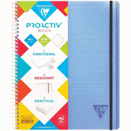 Clairefontaine Lot de 5 Cahier Linicolor Fresh Proactiv'Book A4+, 160p./80 feuilles perfo. Détachables 90 g/m² reliure intégrale, ligné - 33296832