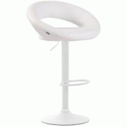 CLP Tabouret de bar Olinda en similicuir Blanc /Blanc - blanc polyester 315781 CLP Tabouret de bar Olinda en similicuir Blanc /Blanc - blanc polyester 315781