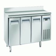Cool Head table réfrigérée inox 3 portes crédence. Dégivrage auto. Temp. -2°C/+8°C. Mesure 180x70x85/95h. Tête froide QR3200 - 1740