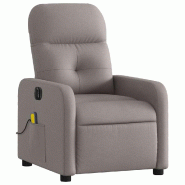 Fauteuil de massage inclinable électrique Taupe Tissu Modèle Telvaria - 8721012220225_0