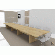 Grande table de réunion rectangulaire TAK - Mobel Linea. - Non, 600, Chêne veiné_0
