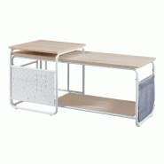 Helloshop26 - Ensemble de meuble TV et table d'appoint gigognes gris 03_0009412 - gris acier 3000224676675