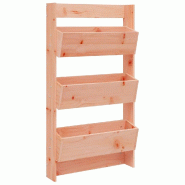 Helloshop26 - Jardinière murale en bois de douglas massif 60 x 18,5 x 110 cm design vertical ergonomique jardin moderne 02_0048494 - vert Bois massif