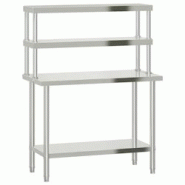 Helloshop26 - Table de travail de cuisine professionnelle avec étagère 110 x 55 x 150 cm acier inoxydable 02_0045421 - 3000220674118 Helloshop26 - Table de travail de cuisine professionnelle avec étagère 110 x 55 x 150 cm acier inoxydable 02_0045421 - 3000220674118