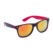 Lunettes de soleil en plastique - monture bicolore - verres métalliques - protection UV 400 Lunettes de soleil en plastique - monture bicolore - verres métalliques - protection UV 400