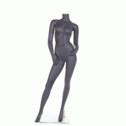 Mannequin femme modulable sans tête déhanché anthracite mat