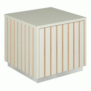 Podium 1 porte push-pull Vertigo T03 MDF naturel et blanc mat 45x45x40cm