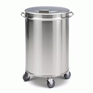 Poubelles inox - 50 et 90 litres - avec ou sans pédale - Acier inoxydable - 4 roulettes pivotantes