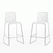 RATTATAN Lot de 2 tabourets de bar en polypropylène, pieds en métal, pour bar, restaurant ou cuisine, au design moderne et élégant – Flora XL †RATTATAN Lot de 2 tabourets de bar en polypropylène, pieds en métal, pour bar, restaurant ou cuisine, au design moderne et élégant – Flora XL â€