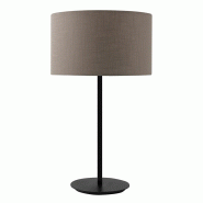 ROSSINI ILLUMINAZIONE Lampe De Table Vivien Noire Avec Abat-Jour Cylindrique Gris Tourterelle - Raccordement E27 Ip20 75W - Éclairage D'Intérieur Gr