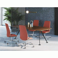 Table de réunion design épuré Spike - 240x120 cm - Placage bois - Structure acier