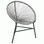 VidaXL Chaise De Jardin Sous Forme De Lune Résine Tressée Gris - gris 44481