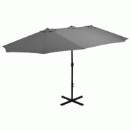 VidaXL Parasol d'extérieur poteau en aluminium 460x270 cm anthracite Modèle Titan Panorama Vision - noir 44869