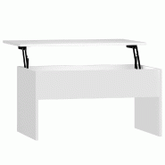 VidaXL Table basse Blanc 80x50,5x41,5 cm Bois d'ingénierie Modèle Élégia - 809638