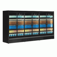 Vitrine réfrigérée combinable 6 portes - étagères profondes - 3285L - Noir | Tefcold - MDCB3750HB