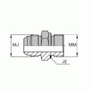 Adaptateur droit mâle JIC x mâle ISO - 7/16' , 11.11 , 14
