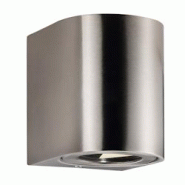 Applique murale CANTO 2 Acier inoxydable Inox, H.10.4 - IP44 - LED Module /Nordlux Extérieur - gris 5701581482784