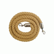 Cordon tressé  avec mousqueton acier - Naturel / Chrome