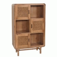 Décoshop26 - Buffet six compartiments de rangement et trois portes rotin bois massif d'acacia teinté 141x90x35 cm 04_0005979 - 3000261583097 Décoshop26 - Buffet six compartiments de rangement et trois portes rotin bois massif d'acacia teinté 141x90x35 cm 04_0005979 - 3000261583097