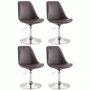 Décoshop26 Lot de 4 chaises de salle à manger pivotante hauteur réglable en plastique marron 10_0001812 - marron 3000250687027 Décoshop26 Lot de 4 chaises de salle à manger pivotante hauteur réglable en plastique marron 10_0001812 - marron 3000250687027