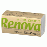 Essuie-mains ZigZag 22x21,5cm RenovaGreen Blanc 30x180=5400 - 6521038