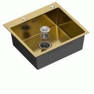 Évier sous plan en acier inoxydable AISI 304, 195 x 540 x 490 mm | Gasfrit - doré APK_GFYL15