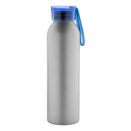 Gourde de sport en aluminium - 650 ml - Couvercle coloré et dragonne en silicone Gourde de sport en aluminium - 650 ml - Couvercle coloré et dragonne en silicone