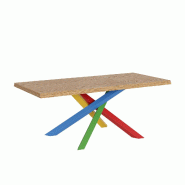 Itamoby Table Extensible 90X180/280 Cm Versalux Pieds Chêne Écorcé 4/B - marron Bois manufacturé 8050598904558