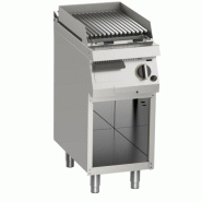 KBS Gastrotechnik KBS Gril à gaz à pierre de lave 1 zone de chauffage 10 Kw 400x730x900 mm rainuré ouvert sous plan - 4059395096866
