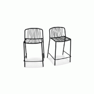 Lot de 2 tabourets haut in & out BRIS - noir