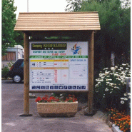 Panneau d'information bois avec toiture 2