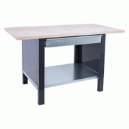 PROREGAL Etabli BUFFALO WOOD avec 1x Tiroir | HxLxP 86,5x150x75cm | Capacité de Charge 1000kg | Anthracite - noir métal PR_RS157-51 PROREGAL Etabli BUFFALO WOOD avec 1x Tiroir | HxLxP 86,5x150x75cm | Capacité de Charge 1000kg | Anthracite - noir métal PR_RS157-51