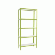 PROREGAL Étagère de vie LIVING KOALA WOOD avec 5 étagères | HxLxP 180x100x30cm | Charge du compartiment 150kg | Vert/Blanc - vert métal RS106-06 PROREGAL Étagère de vie LIVING KOALA WOOD avec 5 étagères | HxLxP 180x100x30cm | Charge du compartiment 150kg | Vert/Blanc - vert métal RS106-06