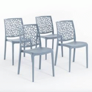 RATTATAN Set 4 Chaises en polypropylène avec fibre de verre empilables pour extérieur et jardin, bar et restaurant, cuisine design moderne - ANNA - RATTATAN Set 4 Chaises en polypropylène avec fibre de verre empilables pour extérieur et jardin, bar et restaurant, cuisine design moderne - ANNA -
