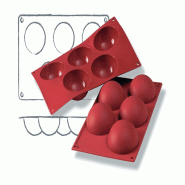 Schneider - Moule en silicone, demi-sphère, Ø 80 mm, hauteur : 40 mm - rouge silicone 115003