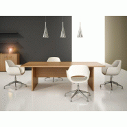 Table de réunion Clover en bois mélaminé - Capacité 8 personnes - Finitions Noyer Canaletto - Garantie 3 ans