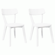 VidaXL Chaises à manger 2 pcs blanc bois massif caoutchouc Modèle Vega Urbain - 4102433
