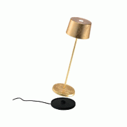 Zafferano Lampe De Table Led Olivia Pro Gold Leaf, Rechargeable Et Dimmable - jaune 8052536910119