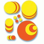 Apli Lot de 50 étiquettes carton 780 g/m², forme ronde diam. 19, coloris jaune/orange - 3270240319256