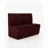 Banquette de restaurant professionnelle CHR Prestige bordeaux longueur 120 cm – coutures verticales – velours Casino Elastron – France Mobilier