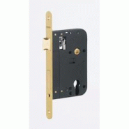 Boitier de serrure encastrable à cylindre pour porte d'entrée, axe 70mm, bouts ronds, laiton brossé - THIRARD - doré 3150260072068 Boitier de serrure encastrable à cylindre pour porte d'entrée, axe 70mm, bouts ronds, laiton brossé - THIRARD - doré 3150260072068