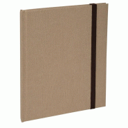 Cahier Nature 17x22 192p./96 feuilles 90 g/m² brochées, élastique de fermeture, coloris marron, ligné - 3370440272228